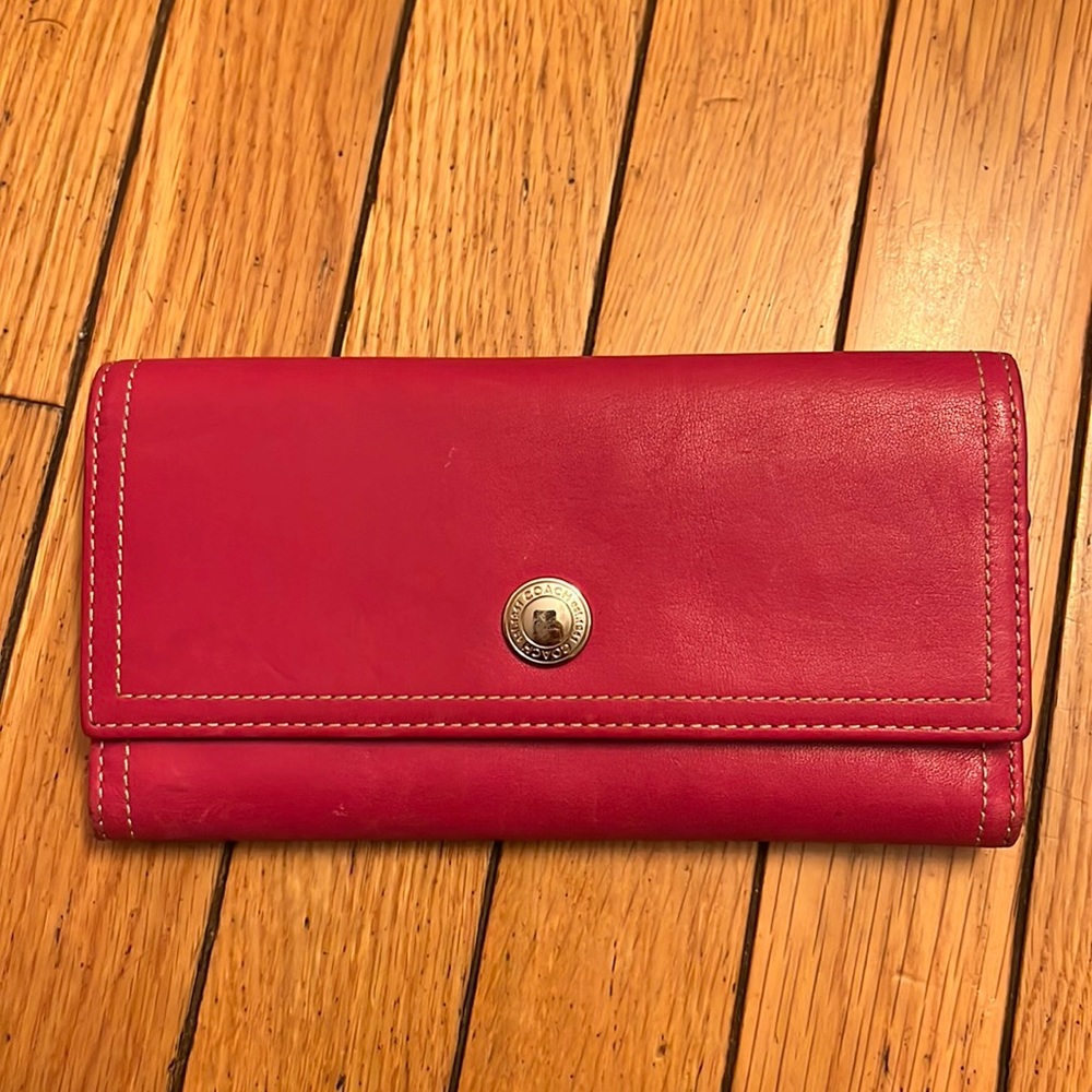 Coach vintage pink leather wallet
